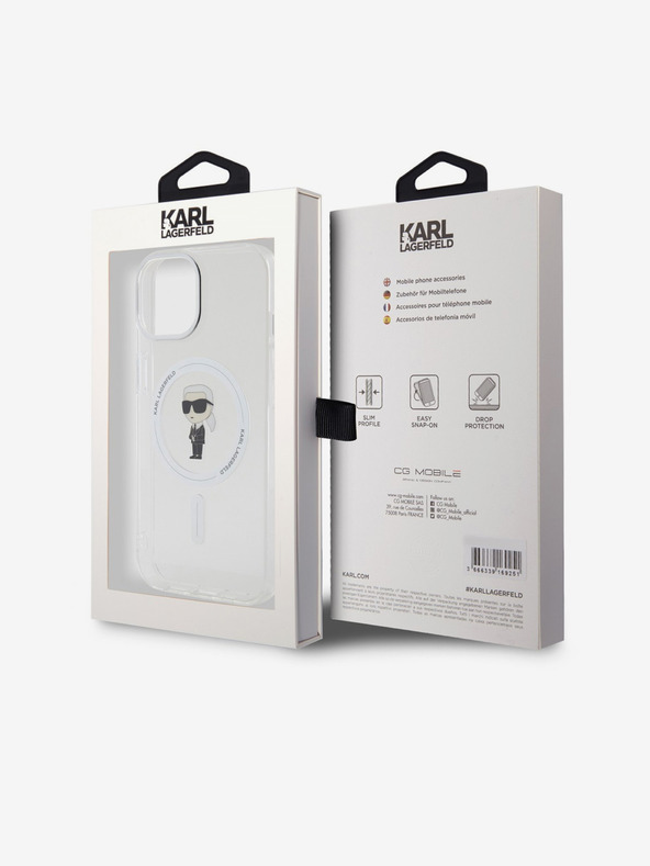 Karl Lagerfeld IML Ikonik MagSafe Zadní Kryt pro iPhone 15 Transparent Karl Lagerfeld
