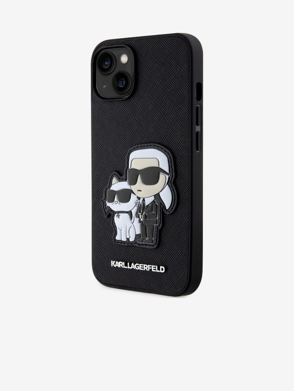 Karl Lagerfeld Karl Lagerfeld PU Saffiano Karl and Choupette NFT Zadní Kryt pro iPhone 13 Black