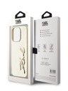 Karl Lagerfeld Wrinkled PU Signature Logo Zadní Kryt pro iPhone 15 Pro Gold Karl Lagerfeld