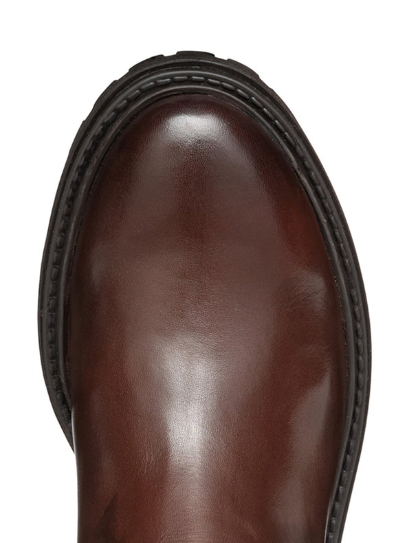 Geox Tmavě hnědé dámské kozačky Geox Iridea