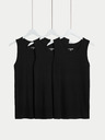 Marks & Spencer Sada tří pánských basic tílek v černé barvě s technologií Cool & Fresh™ Marks & Spencer