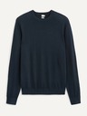 Celio Tmavě modrý vlněný basic svetr Celio Semerirond