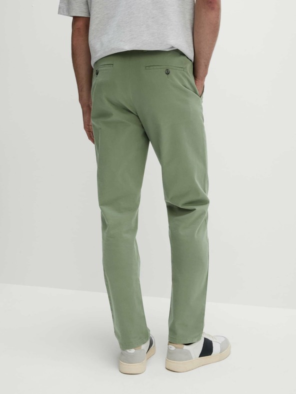 Marks & Spencer Strečové chino kalhoty normálního střihu Marks & Spencer zelená