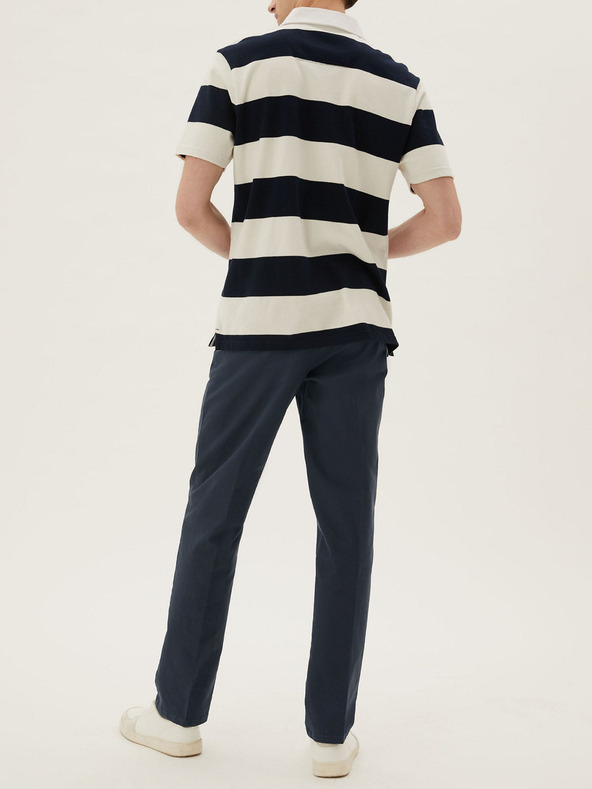 Marks & Spencer Strečové chino kalhoty normálního střihu Marks & Spencer námořnická modrá