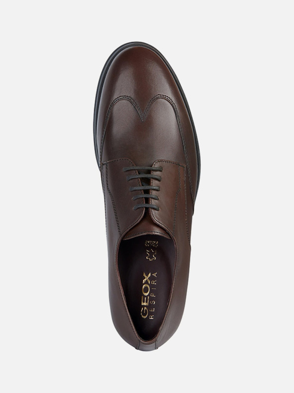 Geox Tmavě hnědá pánská společenská obuv Geox Decio