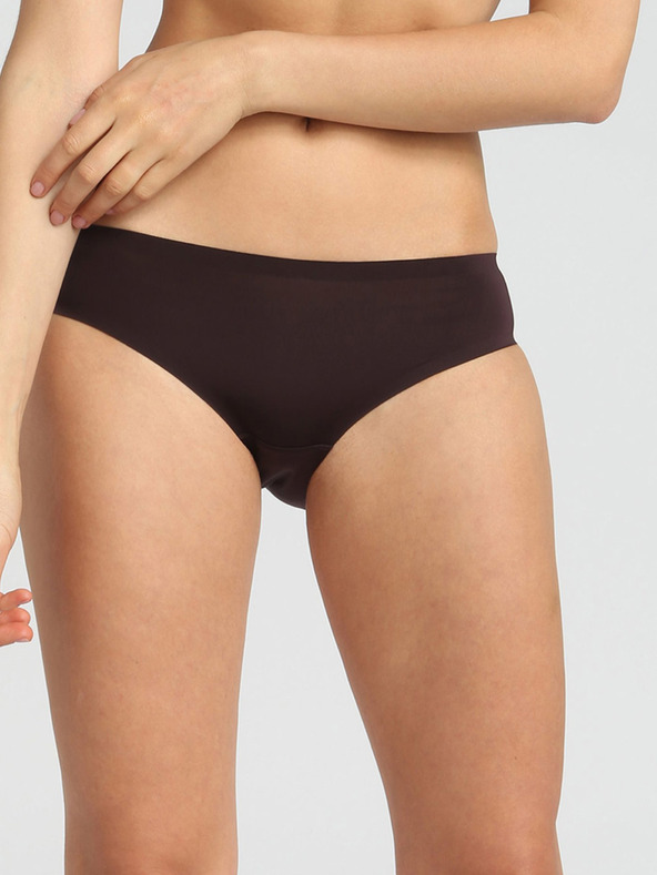 DIM Tmavě hnědé dámské kalhotky Dim INVISIFREE SLIP