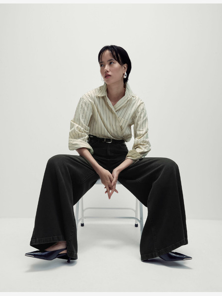 Marks & Spencer Džíny se širokými palácovými nohavicemi, ze směsi materiálu lyocell™ Marks & Spencer černá