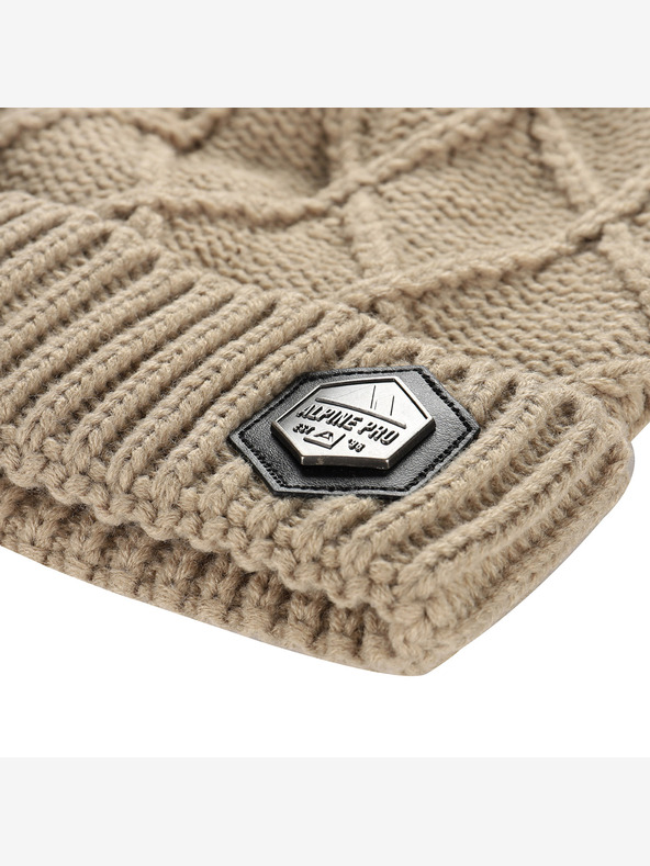 ALPINE PRO Zimní čepice s bambulí ALPINE PRO GODERE white pepper