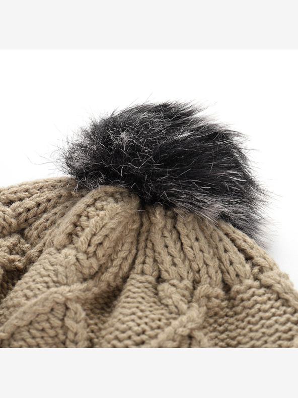 ALPINE PRO Zimní čepice s bambulí ALPINE PRO GODERE white pepper