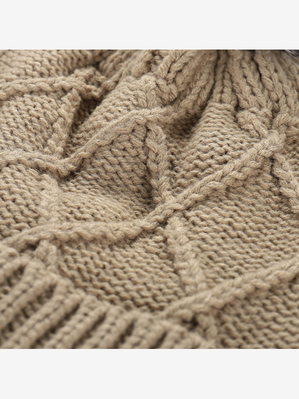 ALPINE PRO Zimní čepice s bambulí ALPINE PRO GODERE white pepper