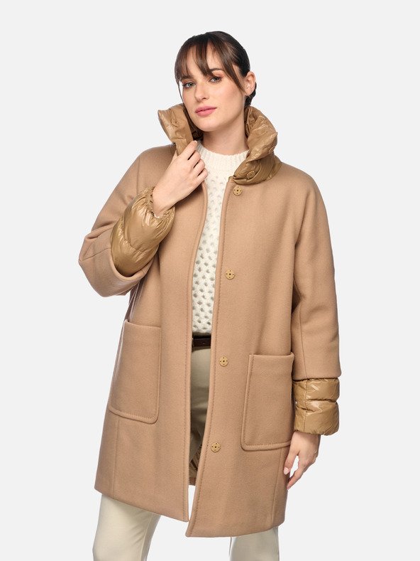 Geox Hnědý dámský kabát Geox Diamanta