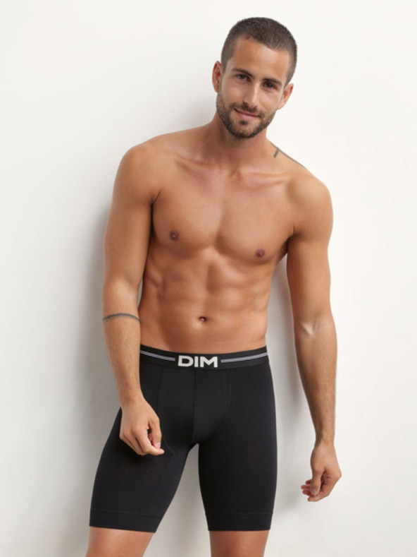 DIM Černé pánské boxerky DIM Icons Long boxer