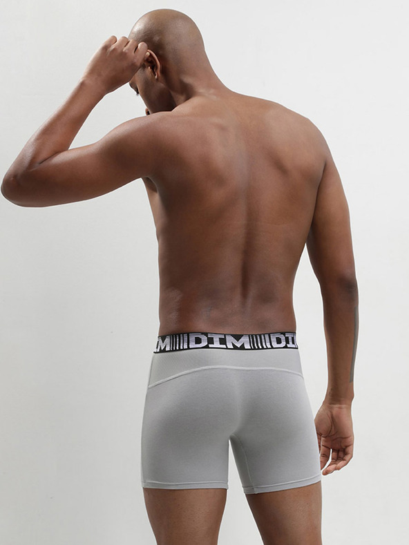 DIM Sada dvou pánských sportovních boxerek v šedé a černé barvě Dim 3D FLEX AIR LONG BOXER