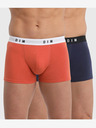 DIM Sada dvou pánských boxerek v oranžové a tmavě modré barvě Dim BOXER ORIGINAL 2x