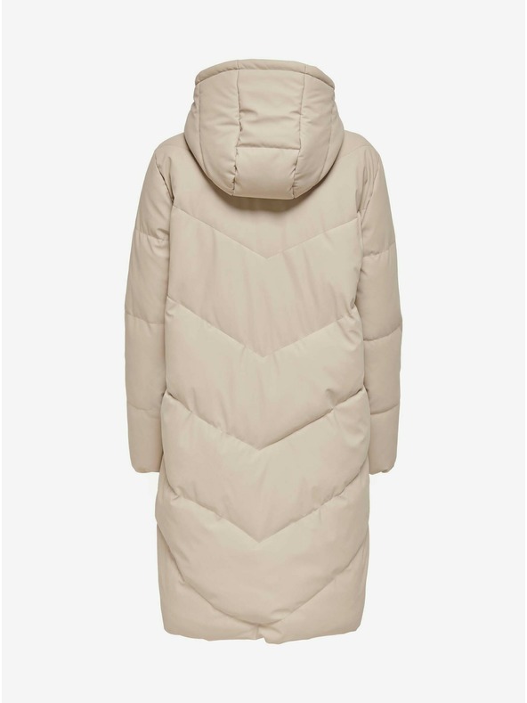 Jacqueline de Yong Béžový dámský zimní prošívaný kabát JDY Rikka