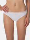 Bellinda Bílé dámské kalhotky s krajkovým detailem Bellinda FANCY COTTON MINISLIP