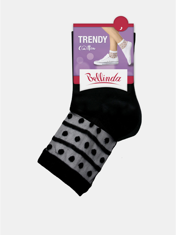 Bellinda Černé dámské ponožky s ozdobným detailem Bellinda TRENDY COTTON SOCKS