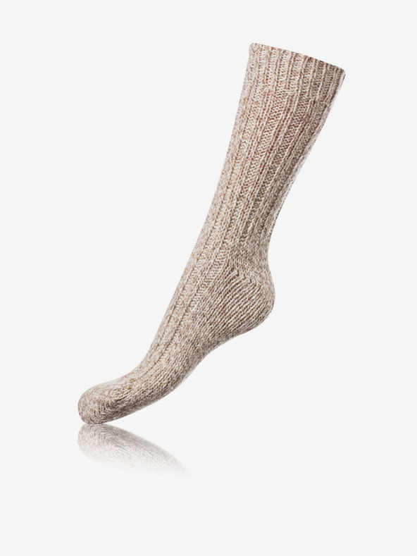 Bellinda Béžové unisex zimní ponožky Bellinda NORWEGIAN STYLE SOCKS