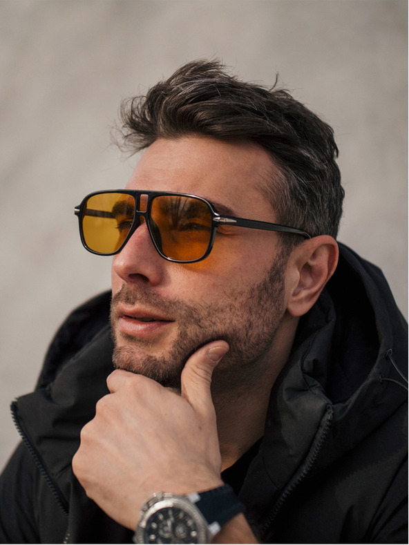 VEYREY VeryRey Sluneční brýle pilotky Ghost oranžové