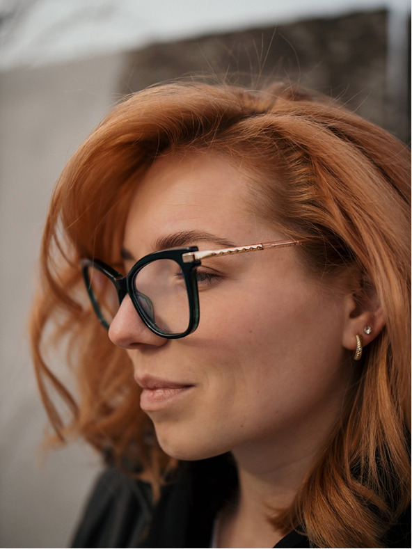 VEYREY Černo-zlaté dámské brýle blokující modré světlo VeyRey Buster