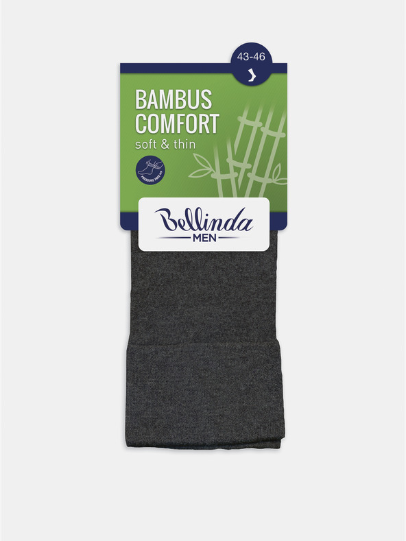 Bellinda Tmavě šedé pánské ponožky Bellinda BAMBUS COMFORT SOCKS