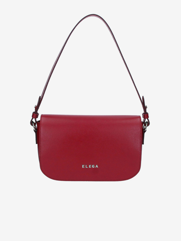 Elega Červená dámská kožená kabelka ELEGA Farfalle