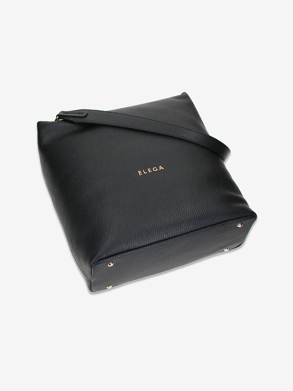 Elega Černá dámská kožená kabelka Elega Fluffy