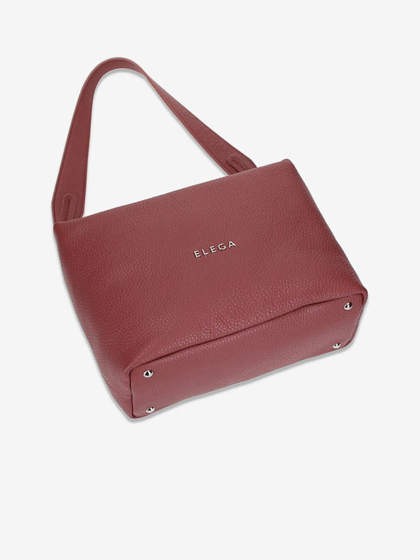 Elega Červená dámská kožená kabelka Elega Fluffy