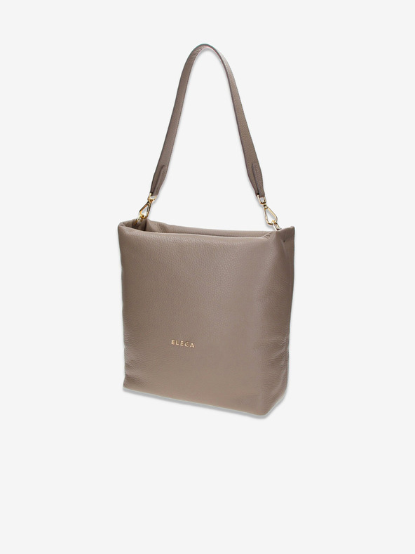 Elega Béžová dámská kožená kabelka Elega Fluffy