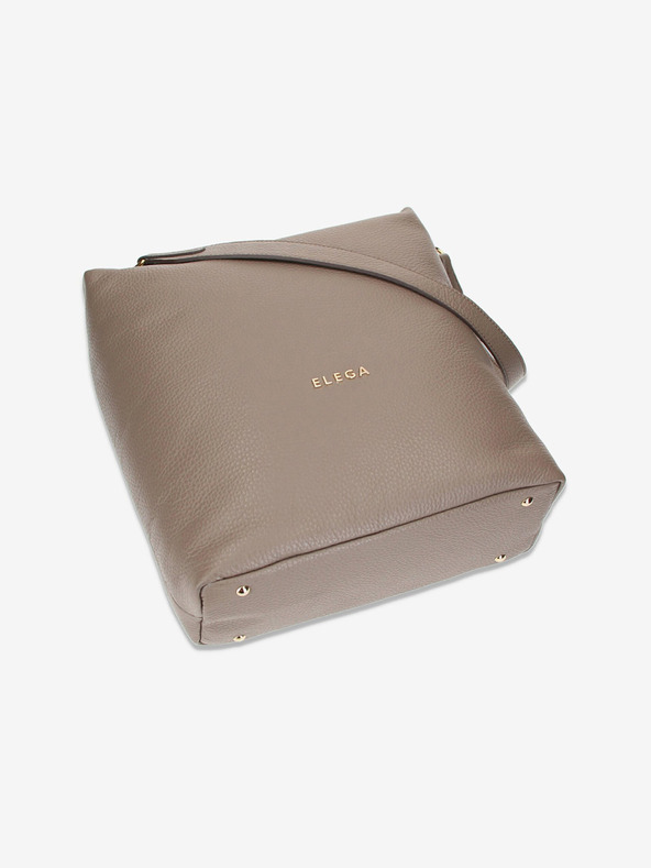 Elega Béžová dámská kožená kabelka Elega Fluffy