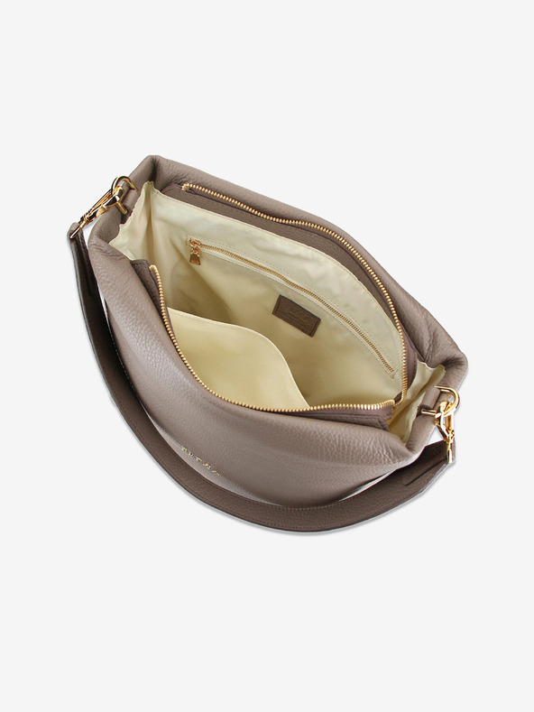 Elega Béžová dámská kožená kabelka Elega Fluffy