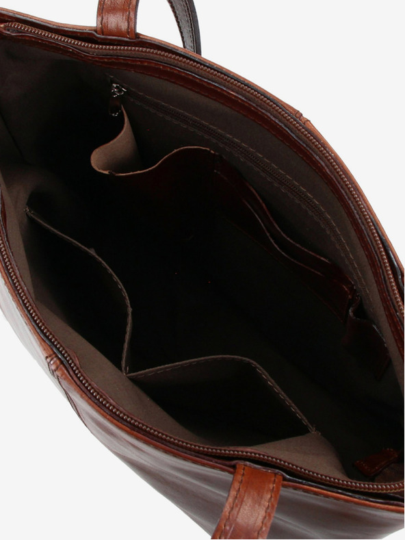 Elega Hnědá dámská kožená kabelka ELEGA Mel