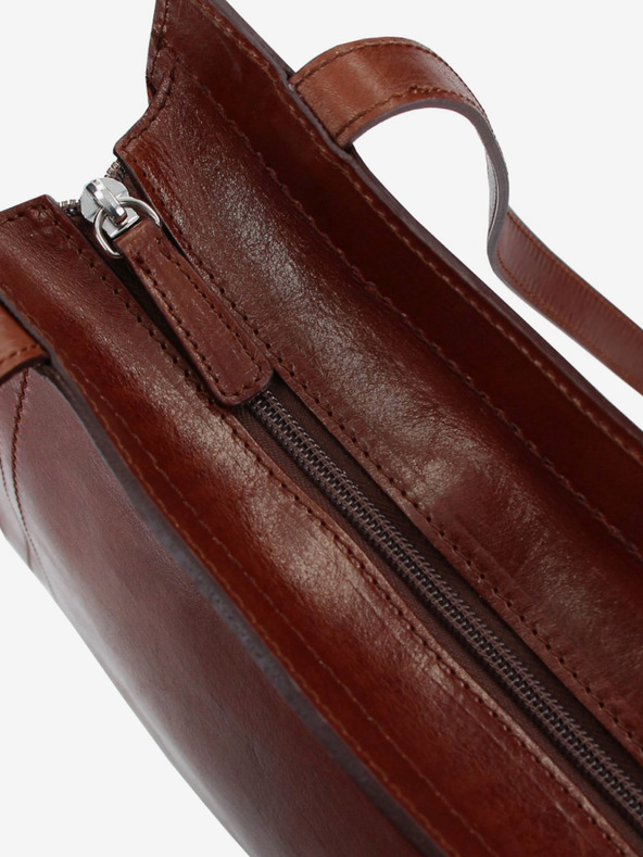 Elega Hnědá dámská kožená kabelka ELEGA Megan