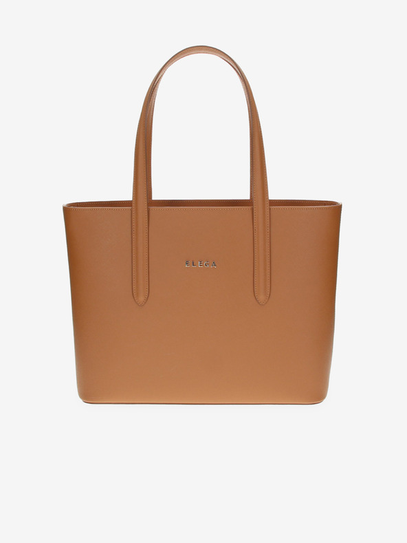 Elega Hnědý dámský kožený shopper ELEGA Simone