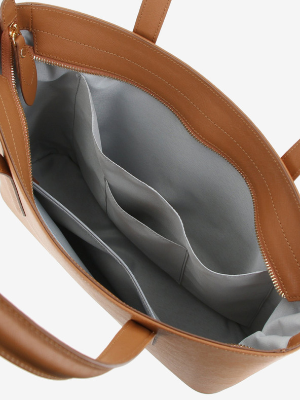 Elega Hnědý dámský kožený shopper ELEGA Simone