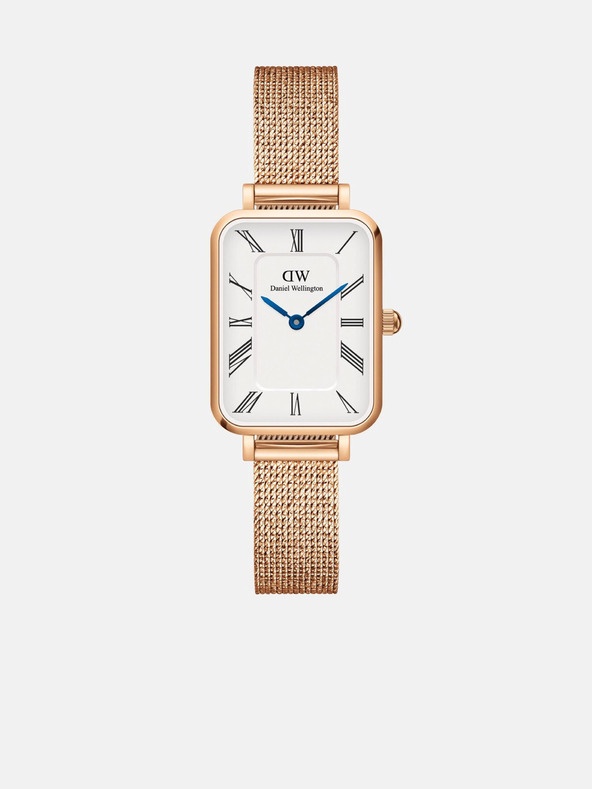 Daniel Wellington Růžovo-zlaté dámské hodinky Daniel Wellington mesh Quadro Melrose