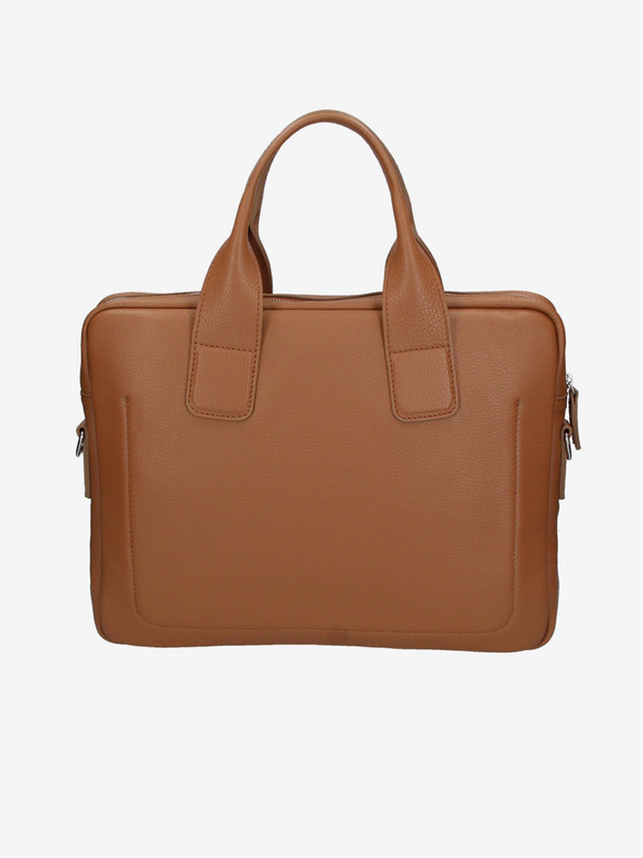 Elega Hnědá kožená taška na notebook ELEGA Brody