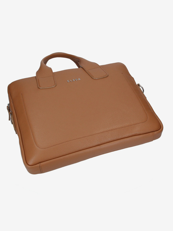 Elega Hnědá kožená taška na notebook ELEGA Brody