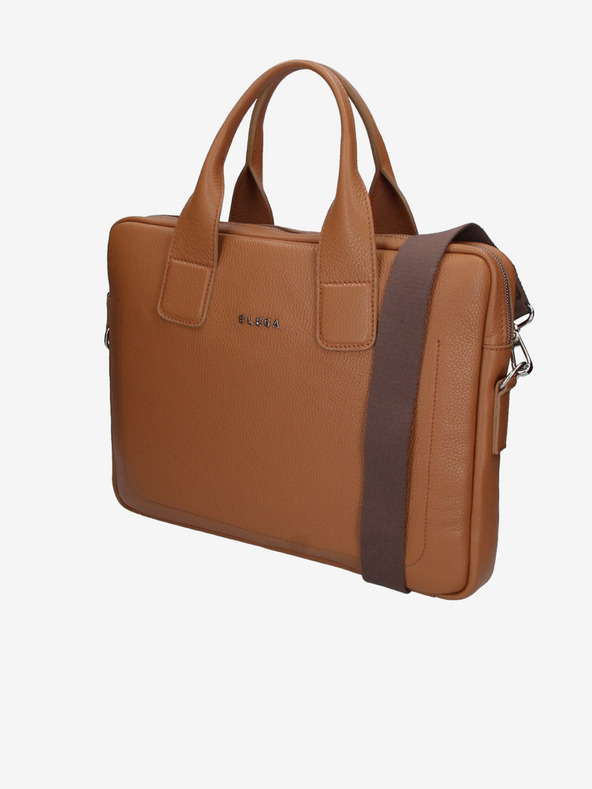 Elega Hnědá kožená taška na notebook ELEGA Brody