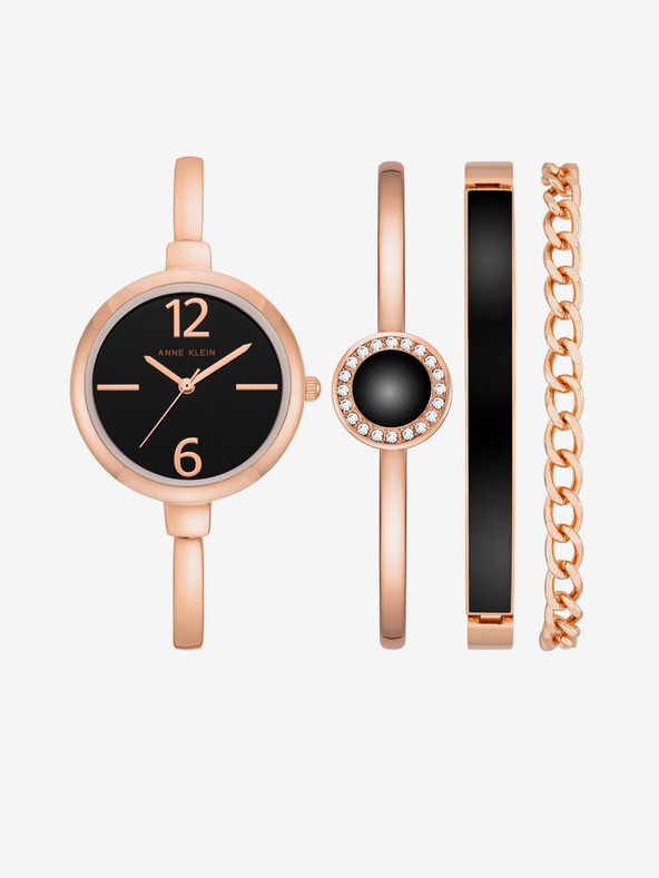 Anne Klein Sada hodinek a náramků v růžovozlaté barvě Anne Klein