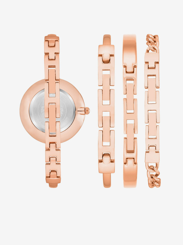 Anne Klein Sada hodinek a náramků v růžovozlaté barvě Anne Klein