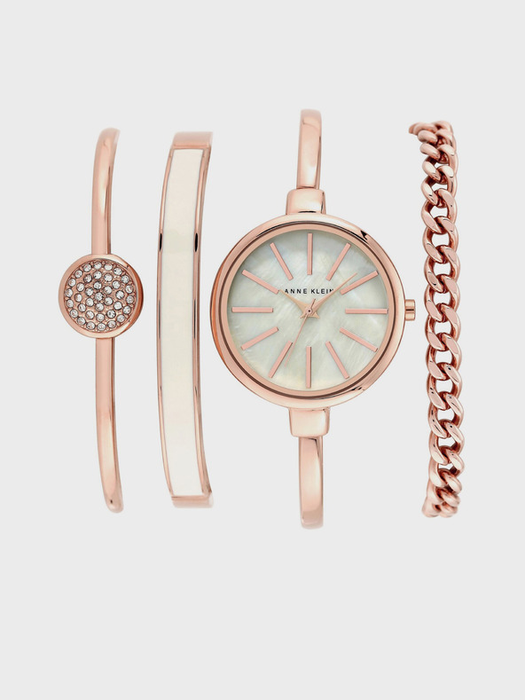 Anne Klein Sada dámských hodinek a náramků v růžovozlaté barvě Anne Klein