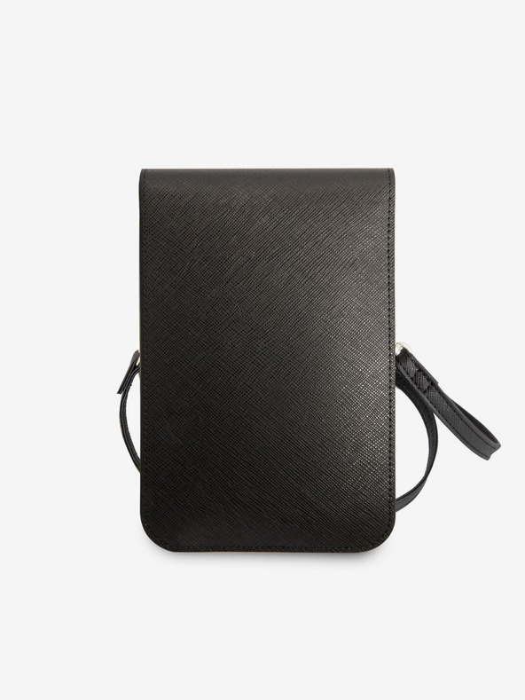 Guess Guess PU Saffiano Triangle Logo Taška na Telefon Black