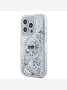Karl Lagerfeld Karl Lagerfeld Liquid Glitter Karl Head MagSafe Zadní Kryt pro iPhone 15 Pro Transparent