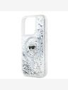 Karl Lagerfeld Karl Lagerfeld Liquid Glitter Karl Head MagSafe Zadní Kryt pro iPhone 15 Pro Transparent