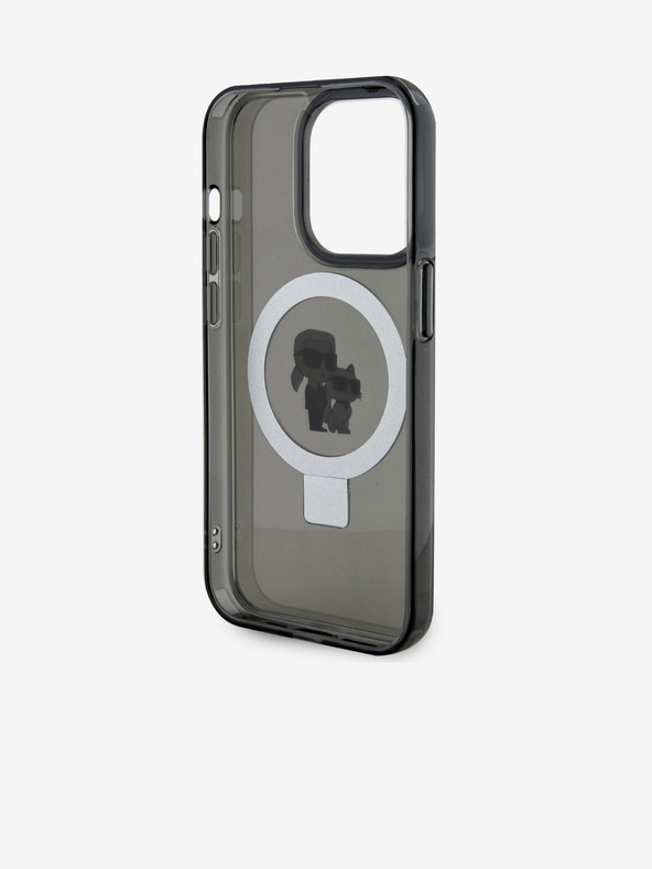 Karl Lagerfeld Ringstand Karl and Choupette MagSafe Zadní Kryt pro iPhone 15 Pro Max Black Karl Lagerfeld