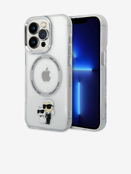 Karl Lagerfeld IML Karl and Choupette NFT MagSafe Zadní Kryt pro iPhone 15 Pro Transparent Karl Lagerfeld