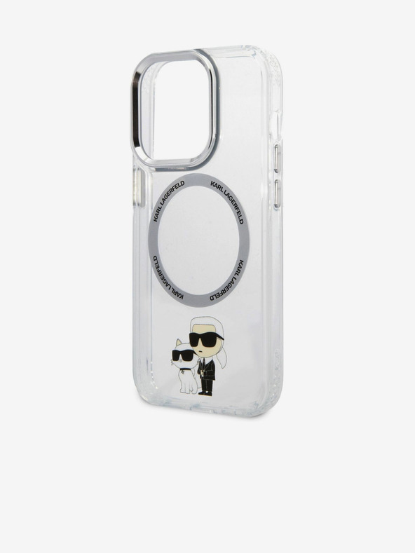 Karl Lagerfeld IML Karl and Choupette NFT MagSafe Zadní Kryt pro iPhone 15 Pro Transparent Karl Lagerfeld