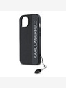Karl Lagerfeld Karl Lagerfeld PU Saffiano Rhinestone Charm Zadní Kryt pro iPhone 15 Black