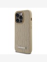 Karl Lagerfeld PU Leather Monogram Metal Logo Magsafe Zadní Kryt pro iPhone 15 Pro Max Beige Karl Lagerfeld